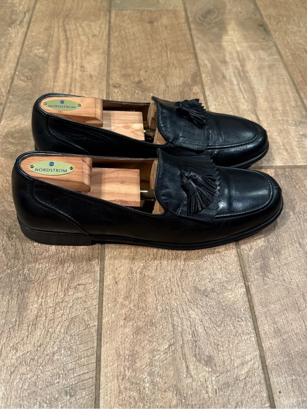Bragano Men’s Shoes Size 10.5 M Black Leather Kiltie Tassel Loafers Size